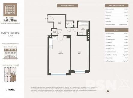 Bytová jednotka č. 32 | Prodej bytu, 2+kk, 50 m²