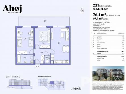 Bytová jednotka | Prodej bytu, 3+kk, 76 m²