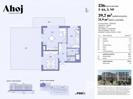 Bytová jednotka | Prodej bytu, 3+kk, 60 m²