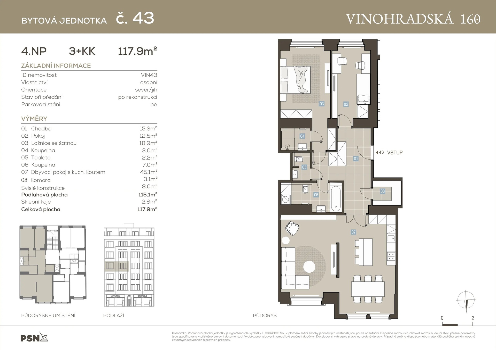 Elegantní byt 3+kk na Vinohradech