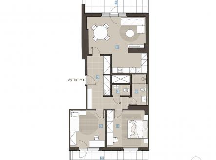 Bytová jednotka 71 ve stavu FIT OUT | Prodej bytu, 3+kk, 83 m²