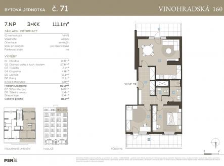 Elegantní byt 3+kk na Vinohradech  | Prodej bytu, 3+kk, 111 m²