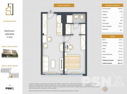 Ubytovací jednotka | Prodej bytu, 2+kk, 48 m²