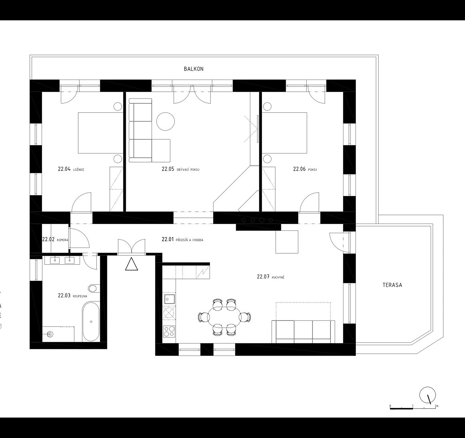 Prodej apartmánu č. 22, 4+kk, 178,8 m² ve stavu Shell & Core
