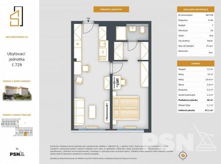 Ubytovací jednotka | Prodej bytu, 2+kk, 46 m²