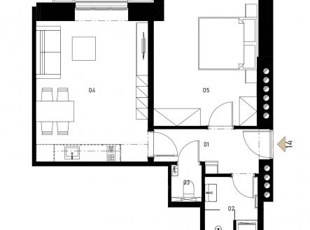 Bytová jednotka č. 14 | Prodej bytu, 2+kk, 48 m²
