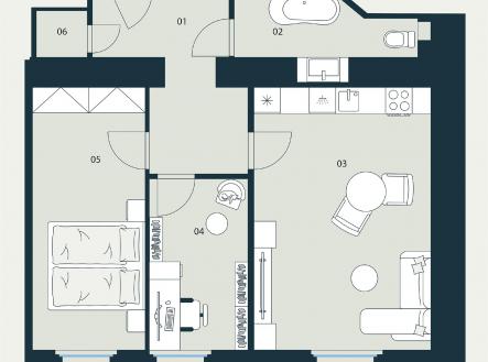 Bytová jednotka č. 52 | Prodej bytu, 3+kk, 64 m²