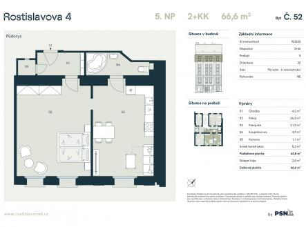 Rostislavova 4 | by PSN | Prodej bytu, 2+kk, 67 m²