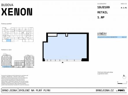 Neon & Xenon | Brno Jedna by PSN | Prodej - obchodní prostor, 51 m²