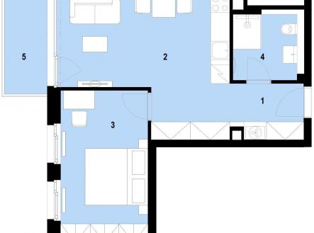 Ubytovací jednotka č. 2309 | Prodej bytu, 2+kk, 44 m²