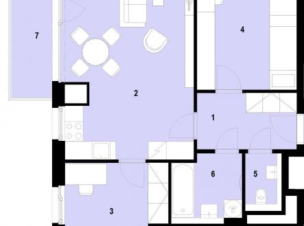 Bytová jednotka č. 1701 | Prodej bytu, 3+kk, 74 m²