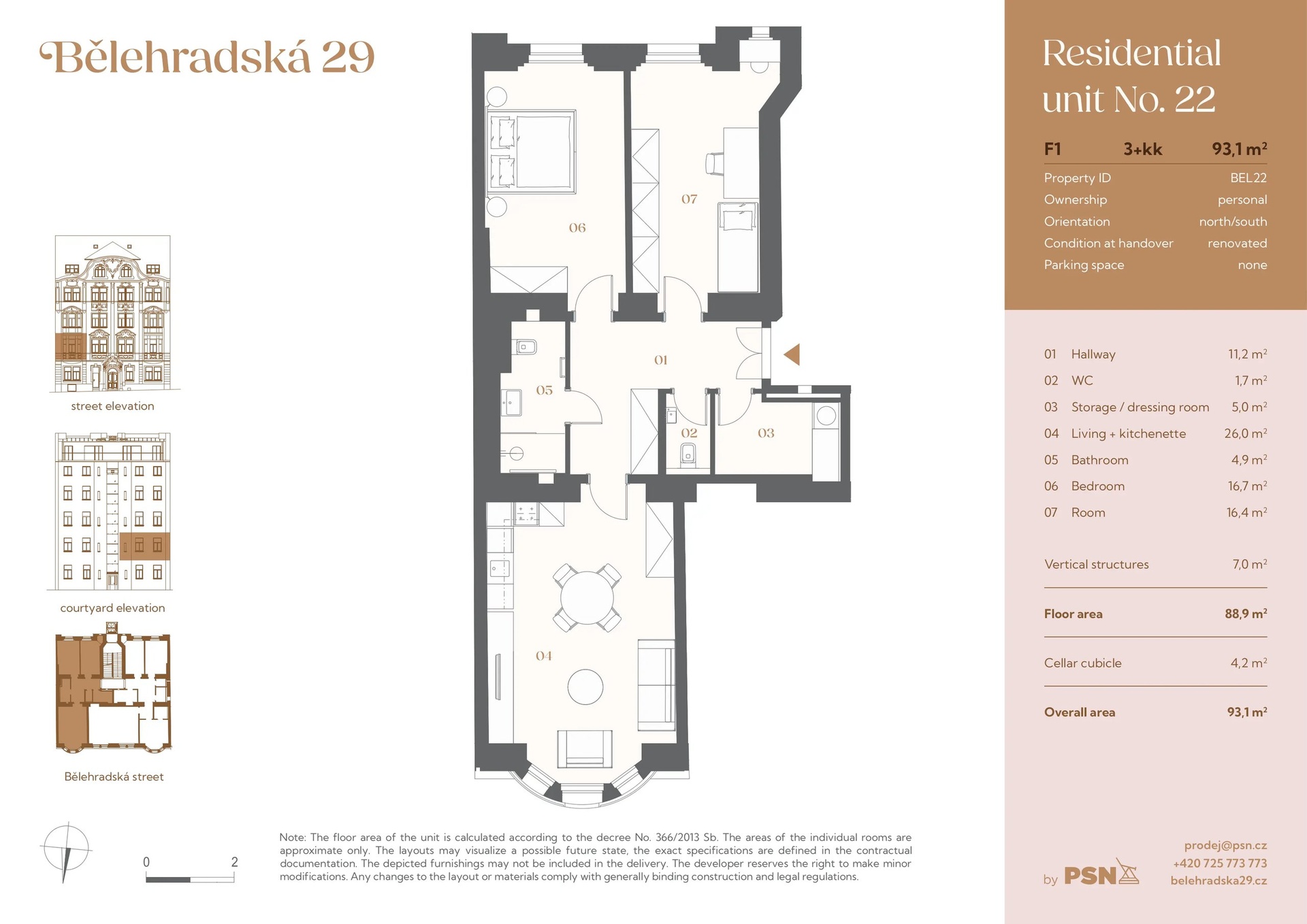 Prostorný byt 3+kk na Vinohradech