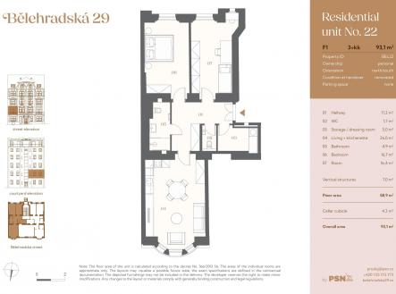 Prostorný byt 3+kk na Vinohradech | Prodej bytu, 3+kk, 93 m²