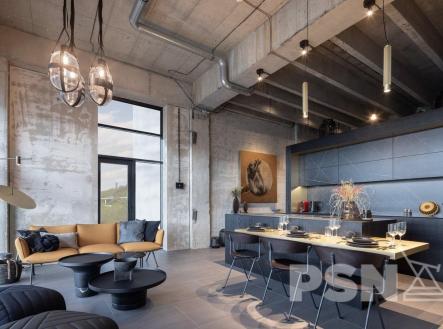 Moderní loft 2+kk s balkonem ve Vanguard Prague | Prodej bytu, 2+kk, 58 m²