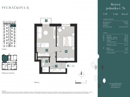 Elegantní byt 2+kk na Smíchově | Prodej bytu, 2+kk, 52 m²