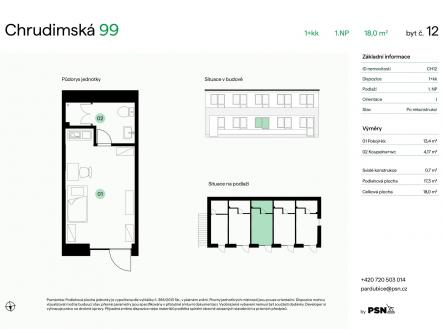 Chrudimská 99, Pardubice | Prodej bytu, 1+kk, 18 m²