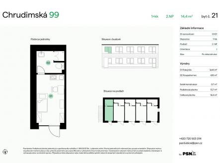 Chrudimská 99, Pardubice | Prodej bytu, 1+kk, 14 m²
