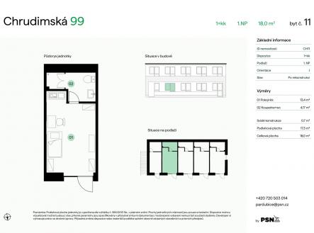 Chrudimská 99 | Pardubice | Prodej bytu, 1+kk, 18 m²