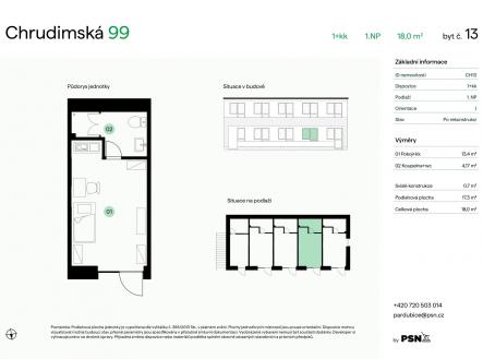 PDF #1 | Prodej bytu, 1+kk, 18 m²