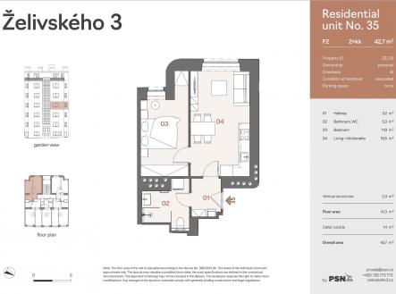 Želivského 3 | PSN | Prodej bytu, 2+kk, 43 m²