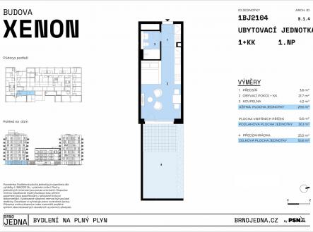 Brno Jedna | PSN | Prodej bytu, 1+kk, 56 m²