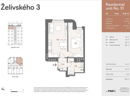 Želivského 3 | PSN | Prodej bytu, 2+kk, 43 m²