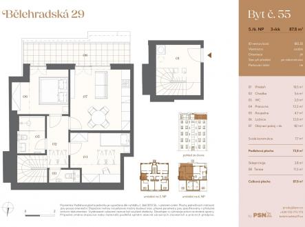 Bělehradská 29 | by PSN | Prodej bytu, 3+kk, 88 m²