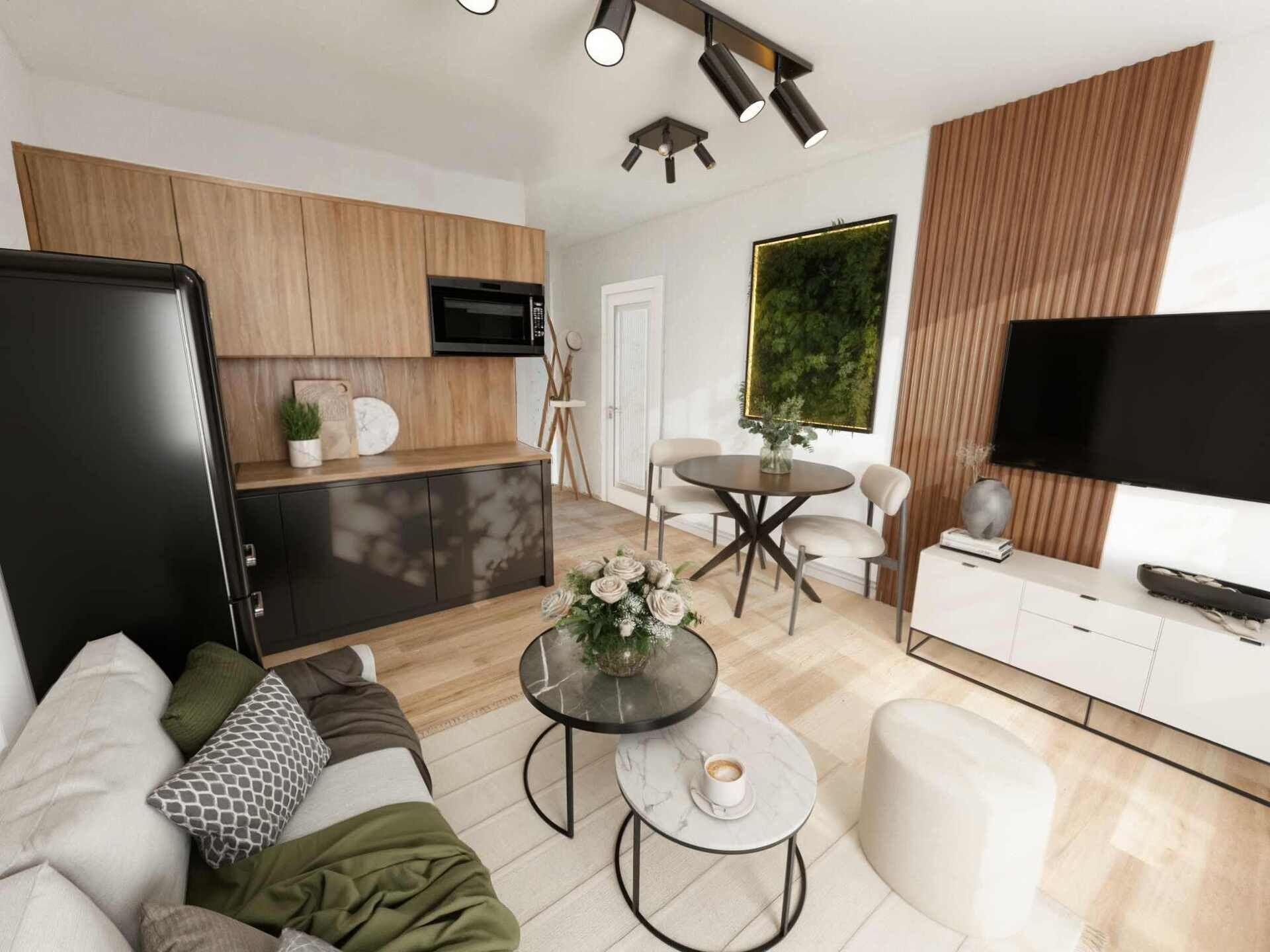 kuchyň s obývacím koutem