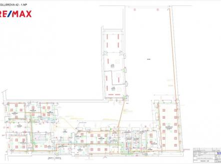 Orientační plánek 1. NP | Pronájem - kanceláře, 818 m²