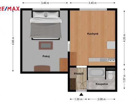 2d.jpeg | Pronájem bytu, 2+kk, 39 m²