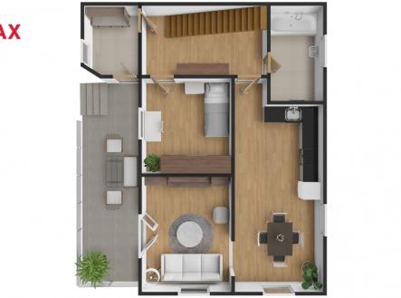 Orientační plánek přízemí | Pronájem - dům/vila, 130 m²