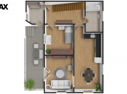 Orientační plánek přízemí | Pronájem - dům/vila, 130 m²