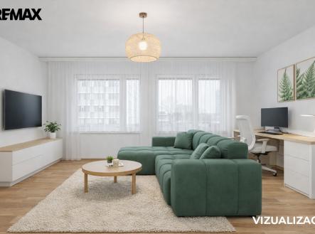 Obývací pokoj –⁠⁠⁠⁠⁠⁠ vizualizace | Prodej bytu, 3+1, 70 m²