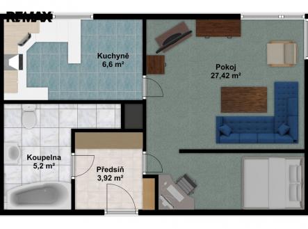 2d.jpeg | Pronájem bytu, 2+kk, 45 m²