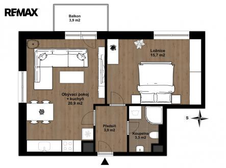 383-byt.jpg | Pronájem bytu, 2+kk, 47 m²
