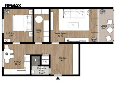 7160-byt.jpg | Pronájem bytu, 2+1, 62 m²