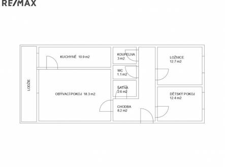 vykres-byt-stodulky.jpg | Prodej bytu, 3+1, 74 m²