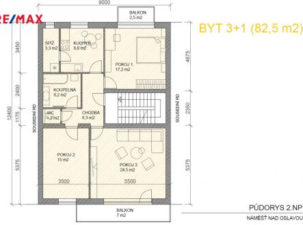 pudorys-3-1.png | Prodej bytu, 3+1, 82 m²