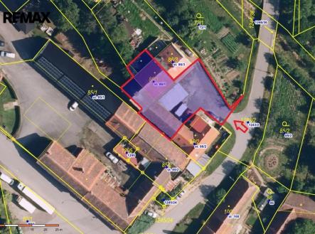 Výřez katastrální mapa p.č. 86/1 | Prodej - zemědělský objekt, 705 m²