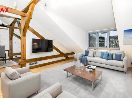 Vizualizace obývací pokoje | Prodej bytu, 2+kk, 48 m²