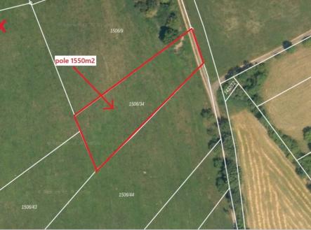 ortofoto.jpg | Prodej - pozemek, zemědělská půda, 1 550 m²