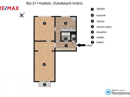 pudorys-bytu.jpg | Pronájem bytu, 2+1, 51 m²