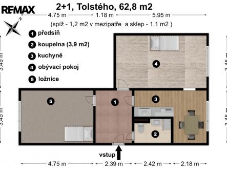pudorys-bytu.jpg | Prodej bytu, 2+1, 63 m²
