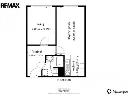pudorys.png | Pronájem bytu, 2+kk, 40 m²