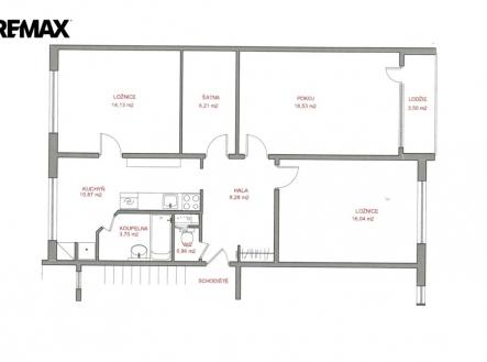 pudorys.jpg | Pronájem bytu, 3+1, 82 m²