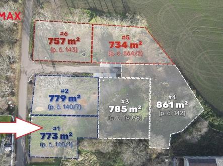 koporec-c1-pozemek-140-1-sipka.jpg | Prodej - pozemek pro bydlení, 773 m²