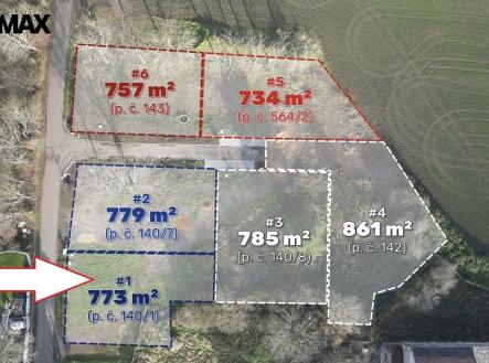 koporec-c1-pozemek-140-1-sipka.jpg | Prodej - pozemek pro bydlení, 773 m²