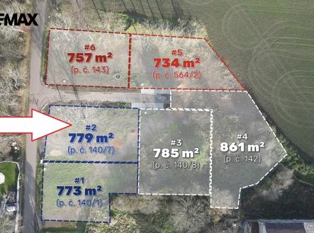 koporec-c2-pozemek-140-7-sipka.jpg | Prodej - pozemek pro bydlení, 779 m²