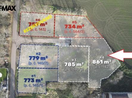 koporec-c4-pozemek-142-sipka-rezervovano.jpg | Prodej - pozemek pro bydlení, 861 m²