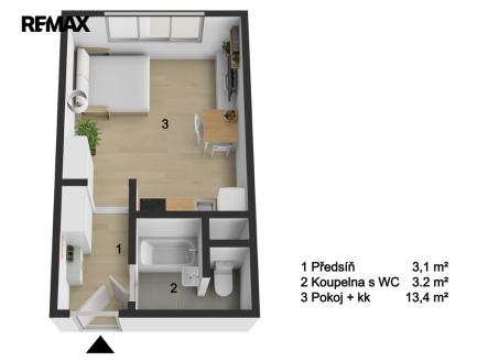 byt-1-kk-postoloprty-3d-s-legendou.jpg | Prodej bytu, 1+kk, 19 m²